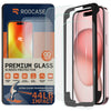 ROOCASE 3-Pack Glass Screen Protector for Apple iPhone 15 Plus, Include Easy Install Frame