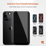 ROOCASE 3-Pack Glass Screen Protector for Apple iPhone 15 Pro, Include Easy Install Frame