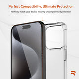 ROOCASE 3-Pack Glass Screen Protector for Apple iPhone 15 Pro, Include Easy Install Frame