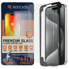 ROOCASE 3-Pack Glass Screen Protector for Apple iPhone 15 Pro Max, Include Easy Install Frame