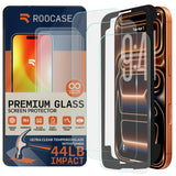 ROOCASE 3-Pack Glass Screen Protector for Apple iPhone 17 Pro Max, Include Easy Install Frame