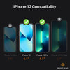 ROOCASE 3-Pack Glass Screen Protector for Apple iPhone 13 / 13 Pro, Include Easy Install Frame