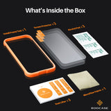 ROOCASE 3-Pack Glass Screen Protector for Apple iPhone 13 Pro Max, Include Easy Install Frame