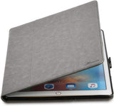 Roocase Leather Slim Fit Case for iPad Pro 12.9 2017/2015 (1st/2nd Gen) - Folio Smart Cover - Apple Pencil Loop - Viewing Stand