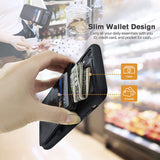 Roocase iPhone XR Wallet Case - Card Holder - Kickstand - Black