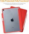 Roocase Premium Folio Case for iPad Pro 12.9 2018 - Clear Back - Smart Cover - Apple Pencil Charging