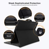 Roocase Leather Slim Fit Case for iPad Pro 11 2018 - Folio Smart Cover - Apple Pencil Loop - Viewing Stand