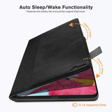 Roocase Leather Slim Fit Case for iPad Pro 11 2018 - Folio Smart Cover - Apple Pencil Loop - Viewing Stand