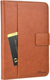 Roocase Leather Slim Fit Case for iPad Mini 4 - Folio Smart Cover - Apple Pencil Loop - Viewing Stand