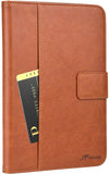 Roocase Leather Slim Fit Case for iPad Mini 4 - Folio Smart Cover - Apple Pencil Loop - Viewing Stand