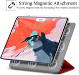 Roocase Magnetic Folio Case for iPad Pro 12.9 2018 - Smart Cover - Apple Pencil Charging - Magnetic Attachment