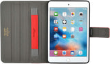 Roocase Leather Slim Fit Case for iPad Mini 4 - Folio Smart Cover - Apple Pencil Loop - Viewing Stand