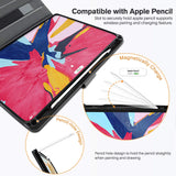 Roocase Leather Slim Fit Case for iPad Pro 12.9 2018 (3rd Gen) - Folio Smart Cover - Apple Pencil Loop - Viewing Stand