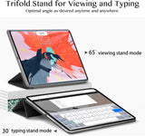 Roocase Magnetic Folio Case for iPad Pro 12.9 2018 - Smart Cover - Apple Pencil Charging - Magnetic Attachment