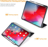 Roocase Premium Folio Case for iPad Pro 12.9 2018 - Clear Back - Smart Cover - Apple Pencil Charging