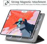 Roocase Magnetic Folio Case for iPad Pro 12.9 2018 - Smart Cover - Apple Pencil Charging - Magnetic Attachment