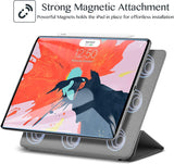 Roocase Magnetic Folio Case for iPad Pro 12.9 2018 - Smart Cover - Apple Pencil Charging - Magnetic Attachment