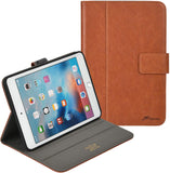 Roocase Leather Slim Fit Case for iPad Mini 4 - Folio Smart Cover - Apple Pencil Loop - Viewing Stand