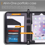 Roocase Executive Case for iPad 9.7 2018/2017 - Organizer Portfolio - Detachable Case - Black