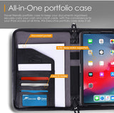 Roocase Executive Case for iPad Pro 12.9 2018 - Organizer Portfolio - Detachable Case - Black