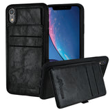 Roocase iPhone XR Wallet Case - Card Holder - Kickstand - Black