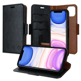 iPhone 11 Pro Max Leather Wallet Case - Detachable Magnetic Case - Card Holder - Black