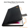 Roocase Slim-Fit Case for iPad 10.2 - Folio Smart Cover - Convenient Stand - Stylus Holder - Black