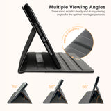 Roocase Slim-Fit Case for iPad 10.2 - Folio Smart Cover - Convenient Stand - Stylus Holder - Black