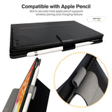Roocase Slim-Fit Case for iPad 10.2 - Folio Smart Cover - Convenient Stand - Stylus Holder - Black
