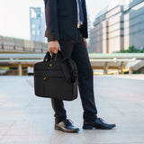 Roocase Normandie Messenger Bag for 15.6 Laptop and Tablet - Carrying Shoulder Bag - Black