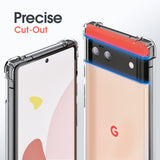 Roocase Plexis Clear Case for Google Pixel 6 6.4in (2021), Slim Transparent Cover with TPU Bumper