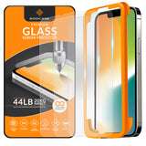 ROOCASE Tempered Glass Screen Protector for Apple iPhone 14 (6.1 Inch) with Install Frame, Pack of 3