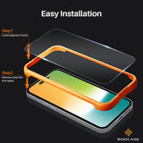 ROOCASE Tempered Glass Screen Protector for Apple iPhone 14 Pro (6.1 Inch) with Install Frame, Pack of 3