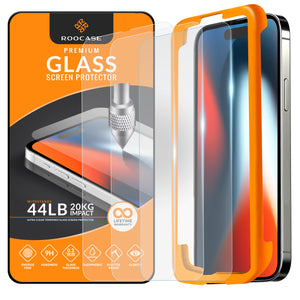 ROOCASE Tempered Glass Screen Protector for Apple iPhone 14 Pro Max (6.7 Inch) with Install Frame, Pack of 3