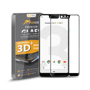 Roocase Tempered Glass Screen Protector for Google Pixel 3 XL - Full Coverage Edge to Edge