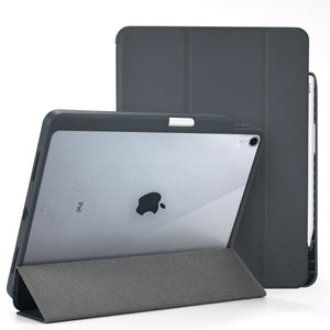 Roocase Premium Folio Case for iPad Pro 11 2018 - Clear Back - Smart Cover - Apple Pencil Charging