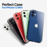 Roocase Plexis Clear Case for iPhone 12 Mini, 5.4 Inch, Slim Transparent Cover with TPU Bumper