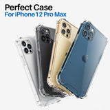 Roocase Plexis Clear Case for iPhone 12 Pro Max, 6.7 Inch, Slim Transparent Cover with TPU Bumper
