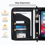 Roocase Wilshire Case for iPad 10.2 2019 - Executive Portfolio Case - Detachable Magnetic Case - Organizer - Black