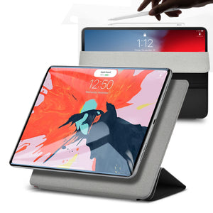 Roocase Magnetic Folio Case for iPad Pro 12.9 2018 - Smart Cover - Apple Pencil Charging - Magnetic Attachment