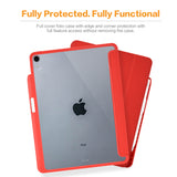 Roocase Premium Folio Case for iPad Pro 11 2018 - Clear Back - Smart Cover - Apple Pencil Charging